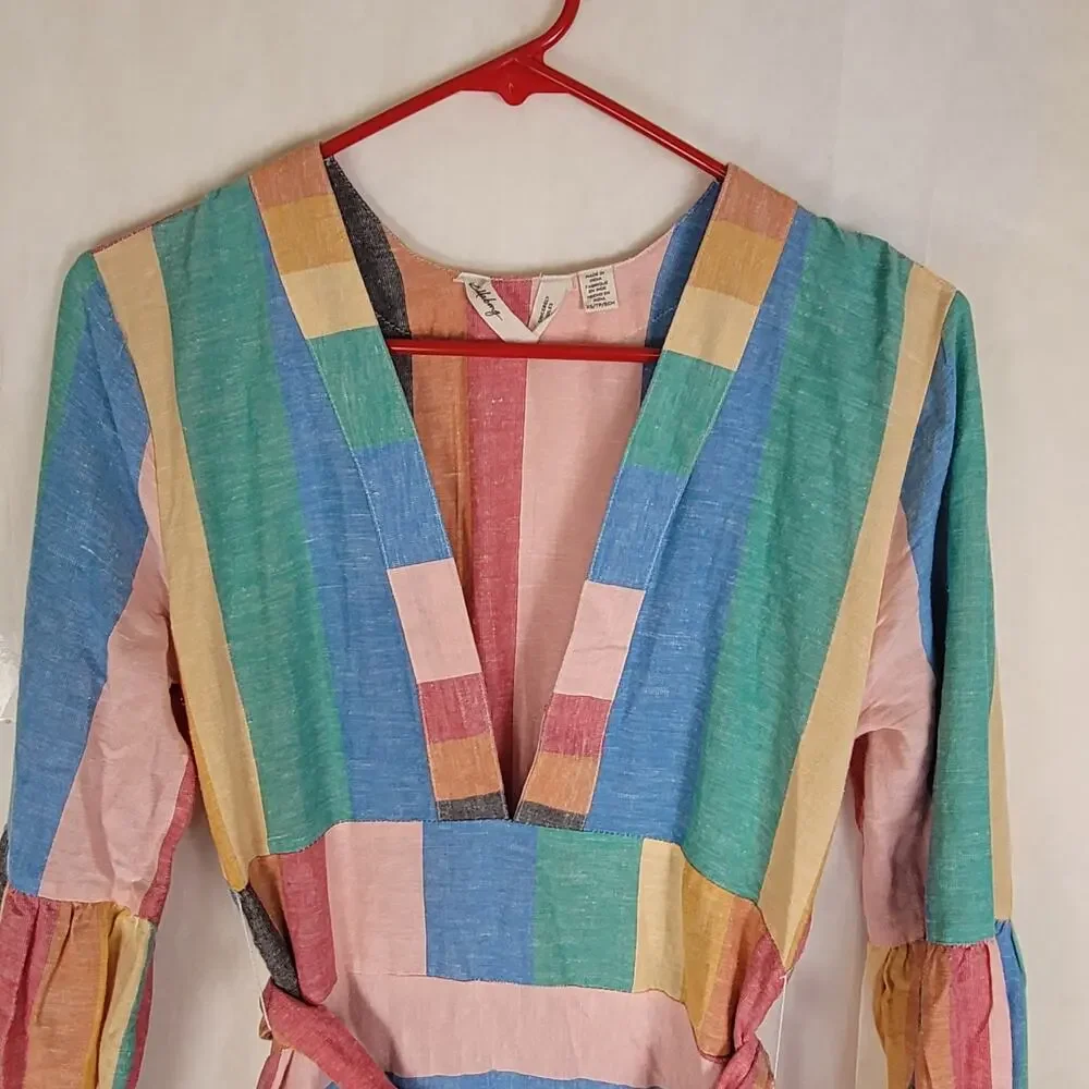Billabong x Sincerely Jules rainbow striped vneck maxi dress Size XS Boho - Picture 6 of 11